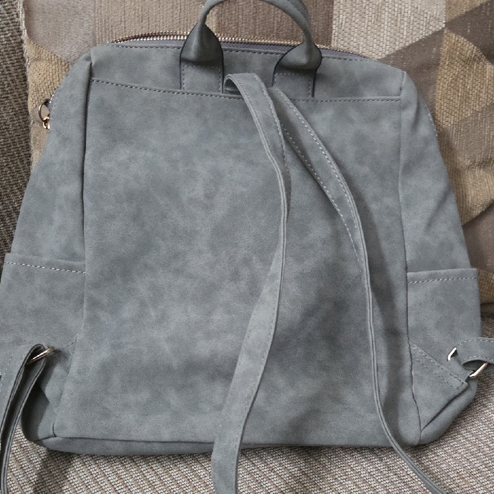 Gray Suede Women's Mini Backpack - image 4